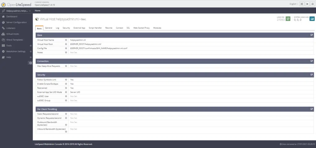 Virtual Host Basic OpenLiteSpeed HelpSysAdmin