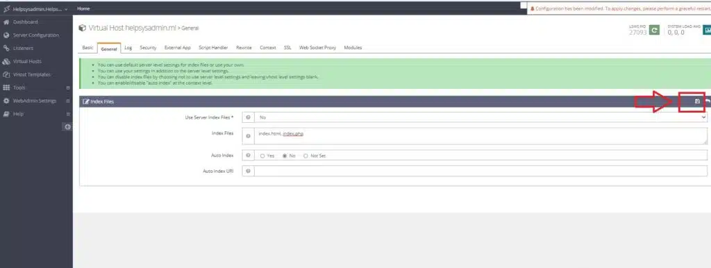 Virtual Host General OpenLiteSpeed HelpSysAdmin