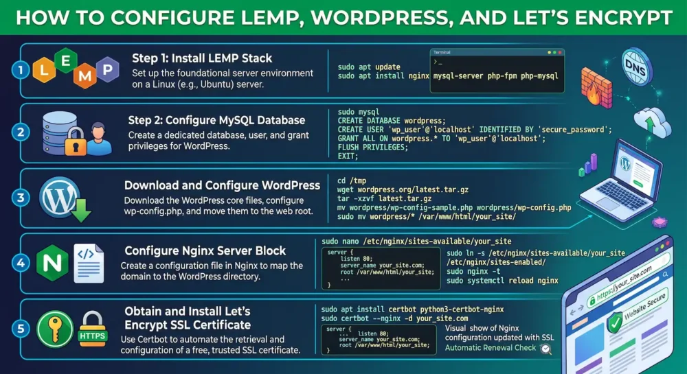 how to configure lemp wordpress lets encrypt