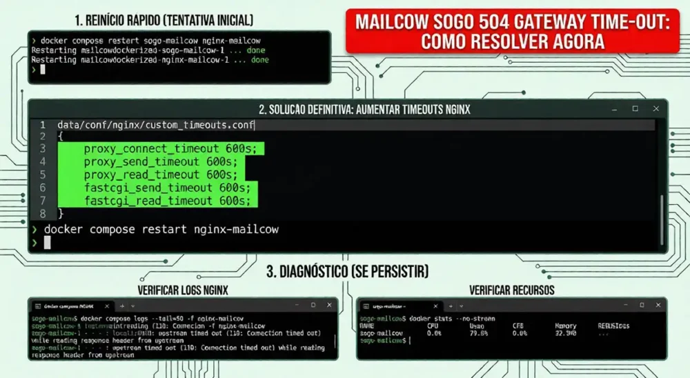 Mailcow SOGo 504 Gateway Time-out
