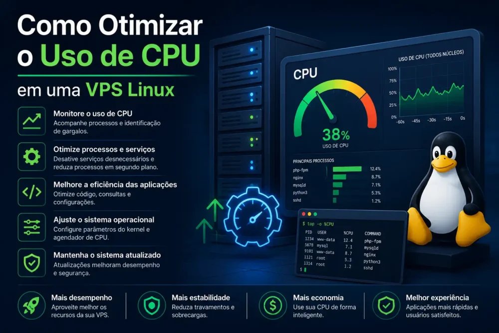 otimizar cpu em vps linux