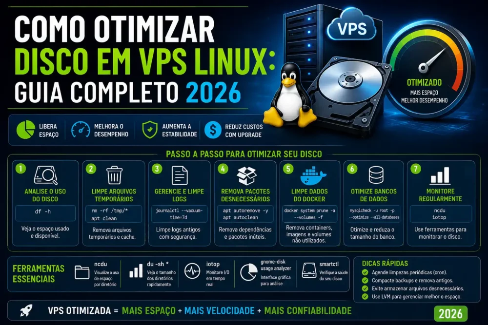 otimizar disco vps linux