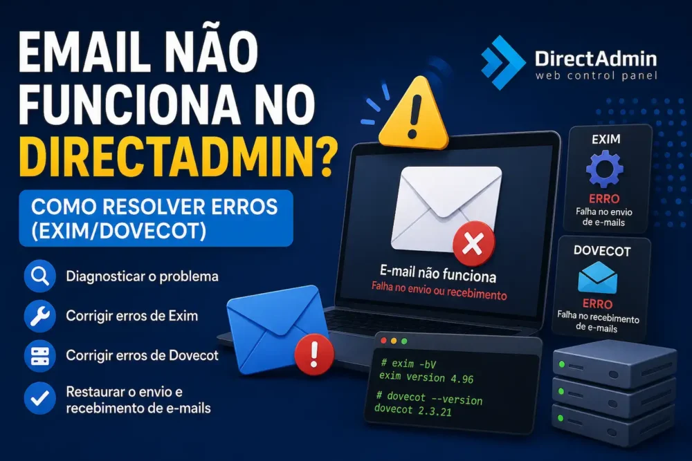 email não funciona no directadmin